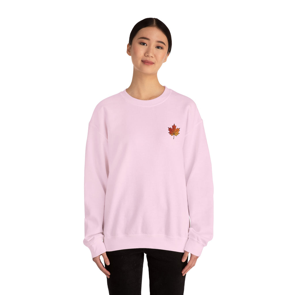 Autumn Maple Leaf Crewneck — Fall Season Botanical Graphic Sweatshirt
