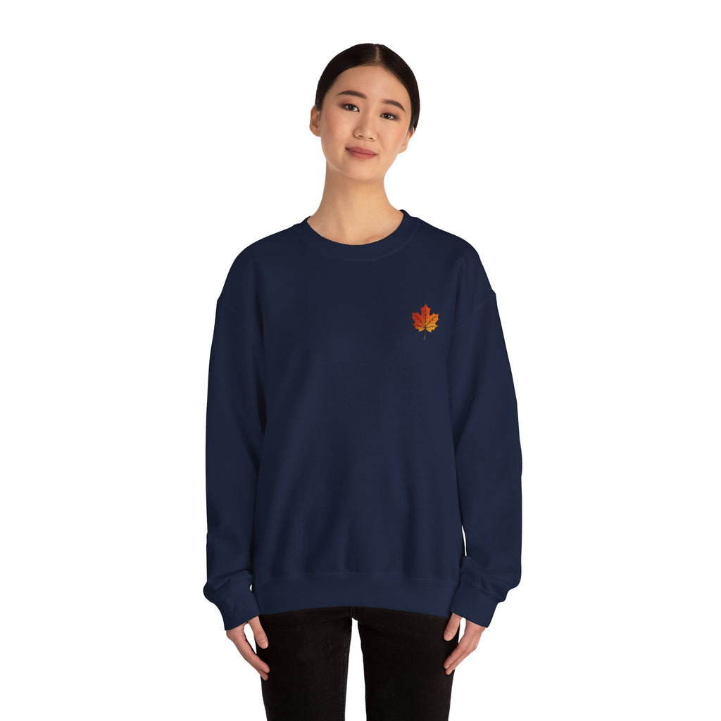 Autumn Maple Leaf Crewneck — Fall Season Botanical Graphic Sweatshirt