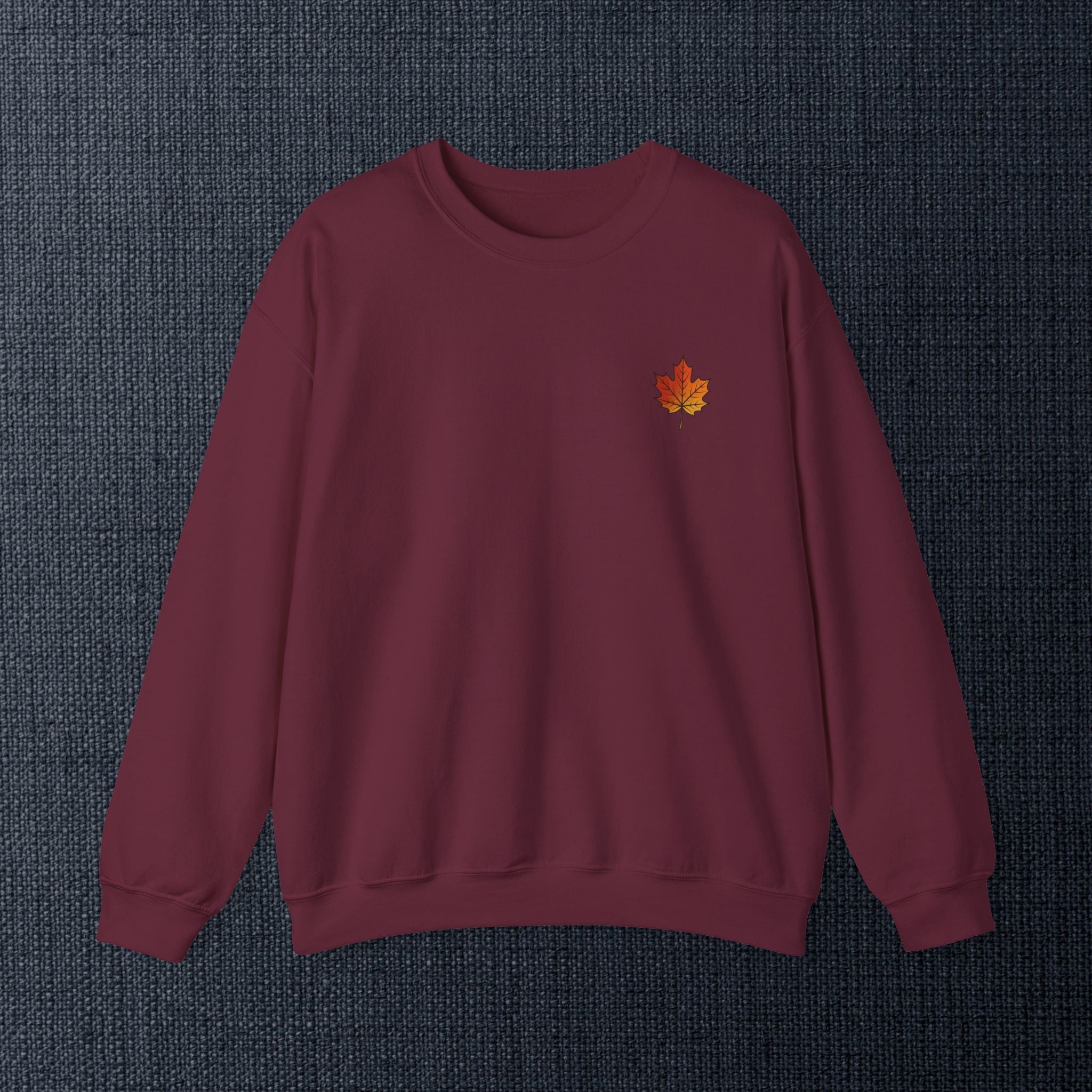 Autumn Maple Leaf Crewneck — Fall Season Botanical Graphic Sweatshirt