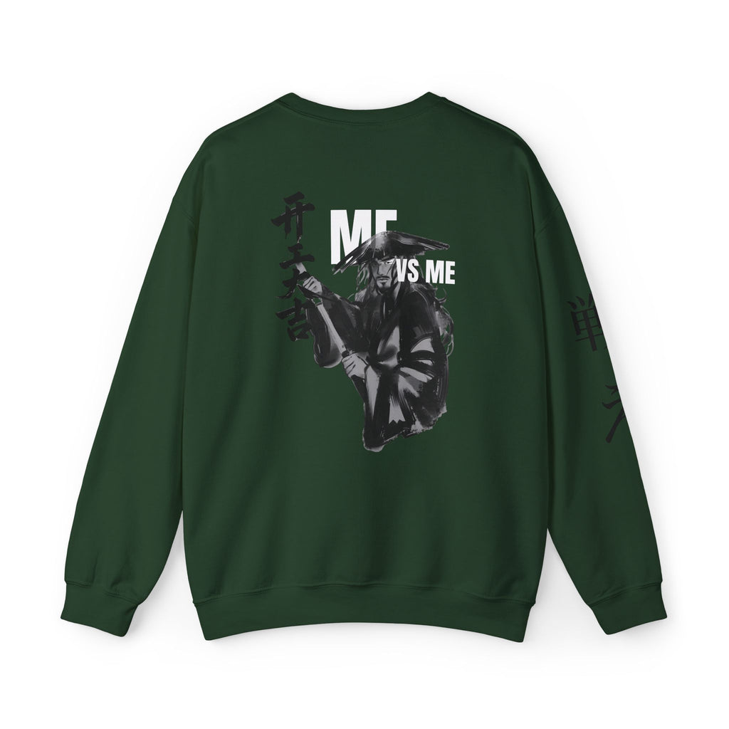 Samurai Graphic Crewneck Sweatshirt — "ME vs ME" Zen Fighter Design