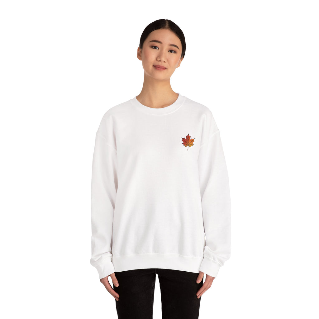 Autumn Maple Leaf Crewneck — Fall Season Botanical Graphic Sweatshirt