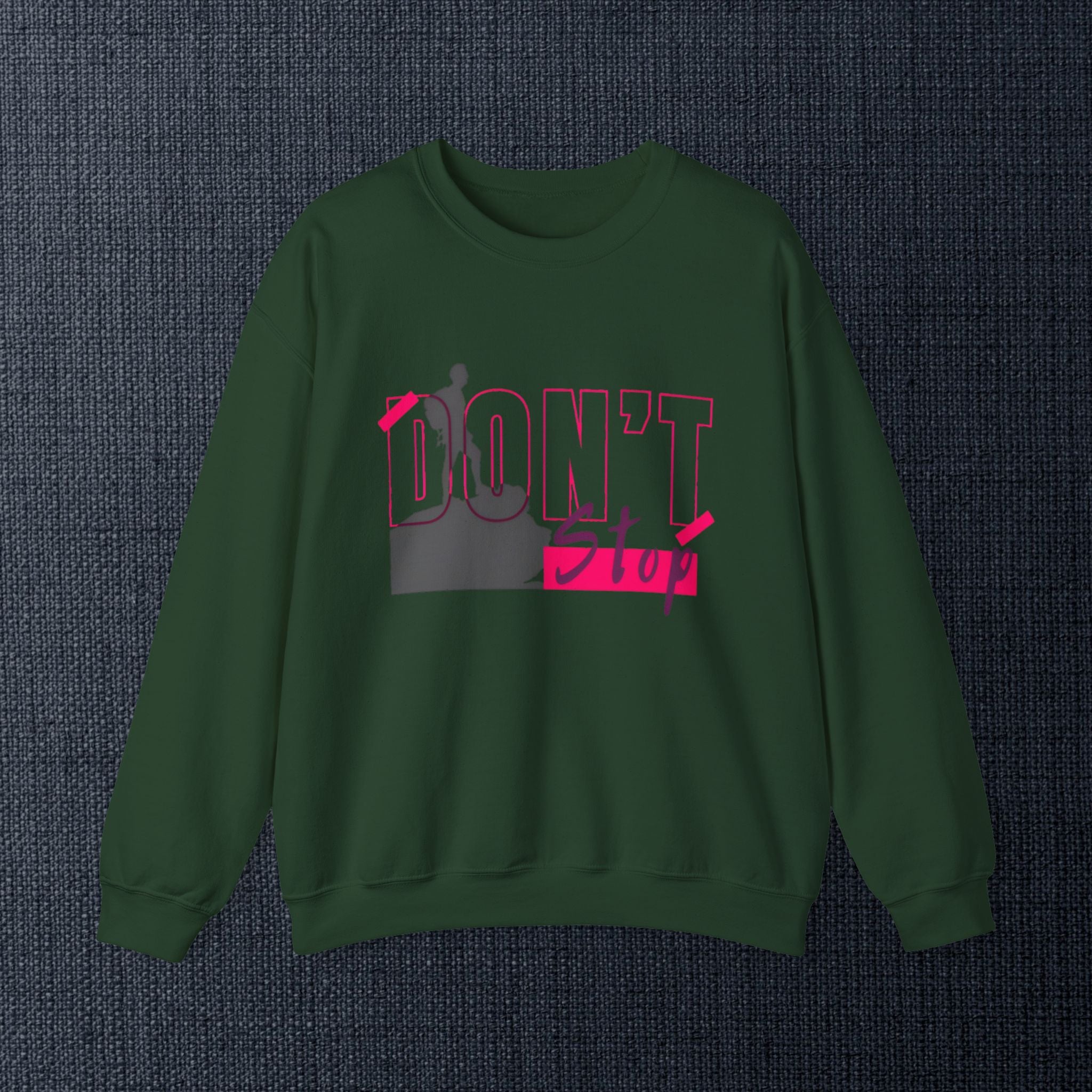 Don’t Stop Crewneck Sweatshirt — Motivational Hiker Graphic