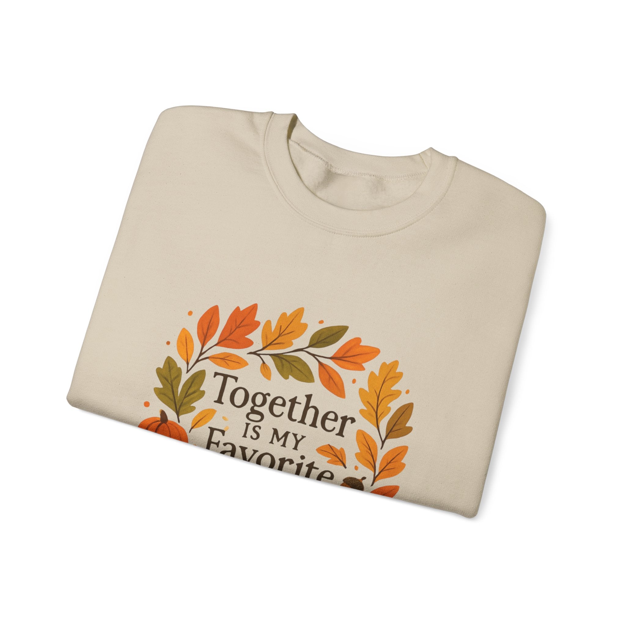 Together Is My Favorite Place to Be Crewneck — Autumn Wreath Embroidered Sweatshirt