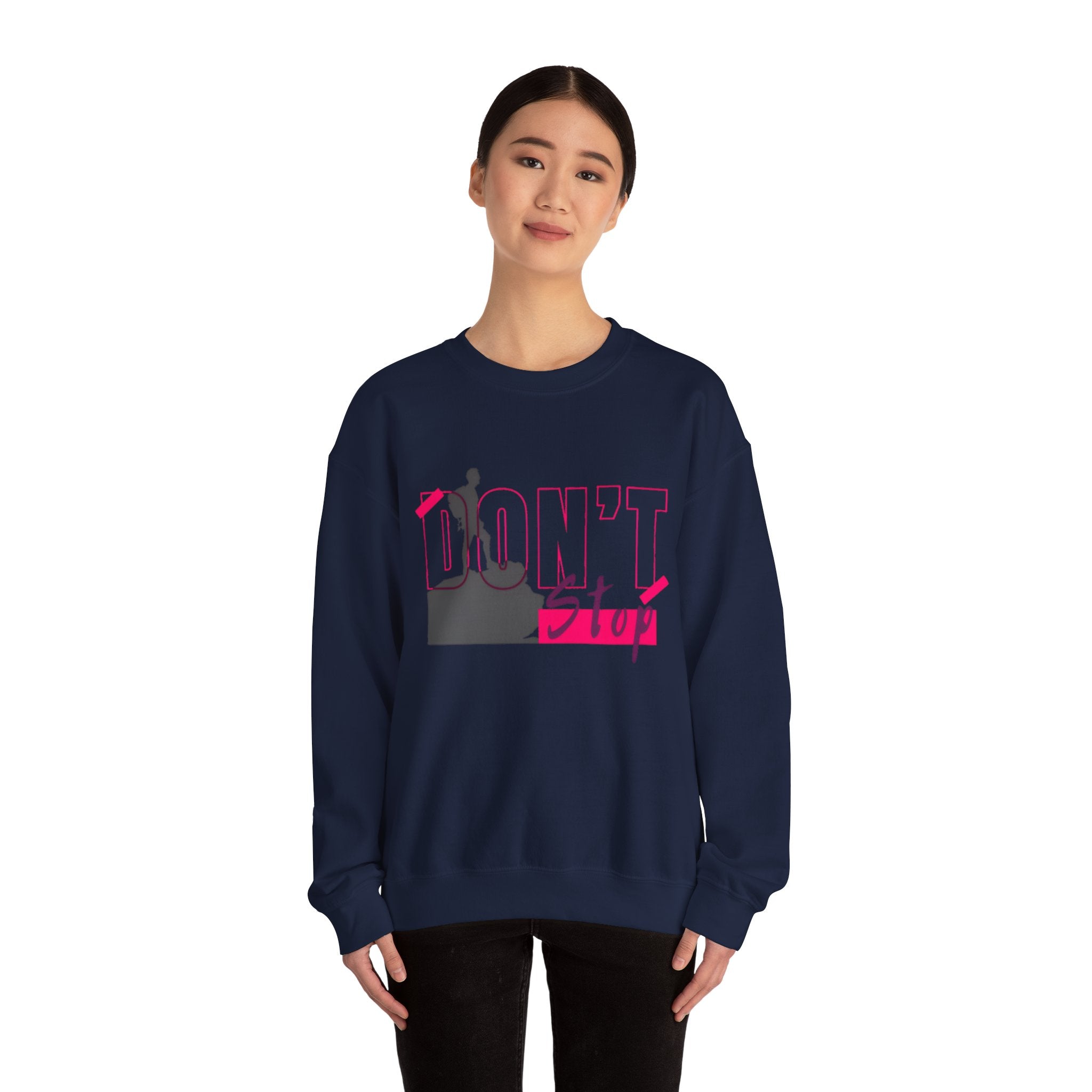 Don’t Stop Crewneck Sweatshirt — Motivational Hiker Graphic