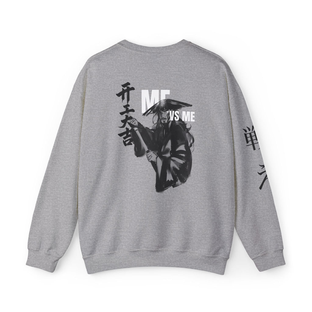 Samurai Graphic Crewneck Sweatshirt — "ME vs ME" Zen Fighter Design