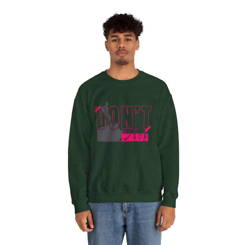 Don’t Stop Crewneck Sweatshirt — Motivational Hiker Graphic