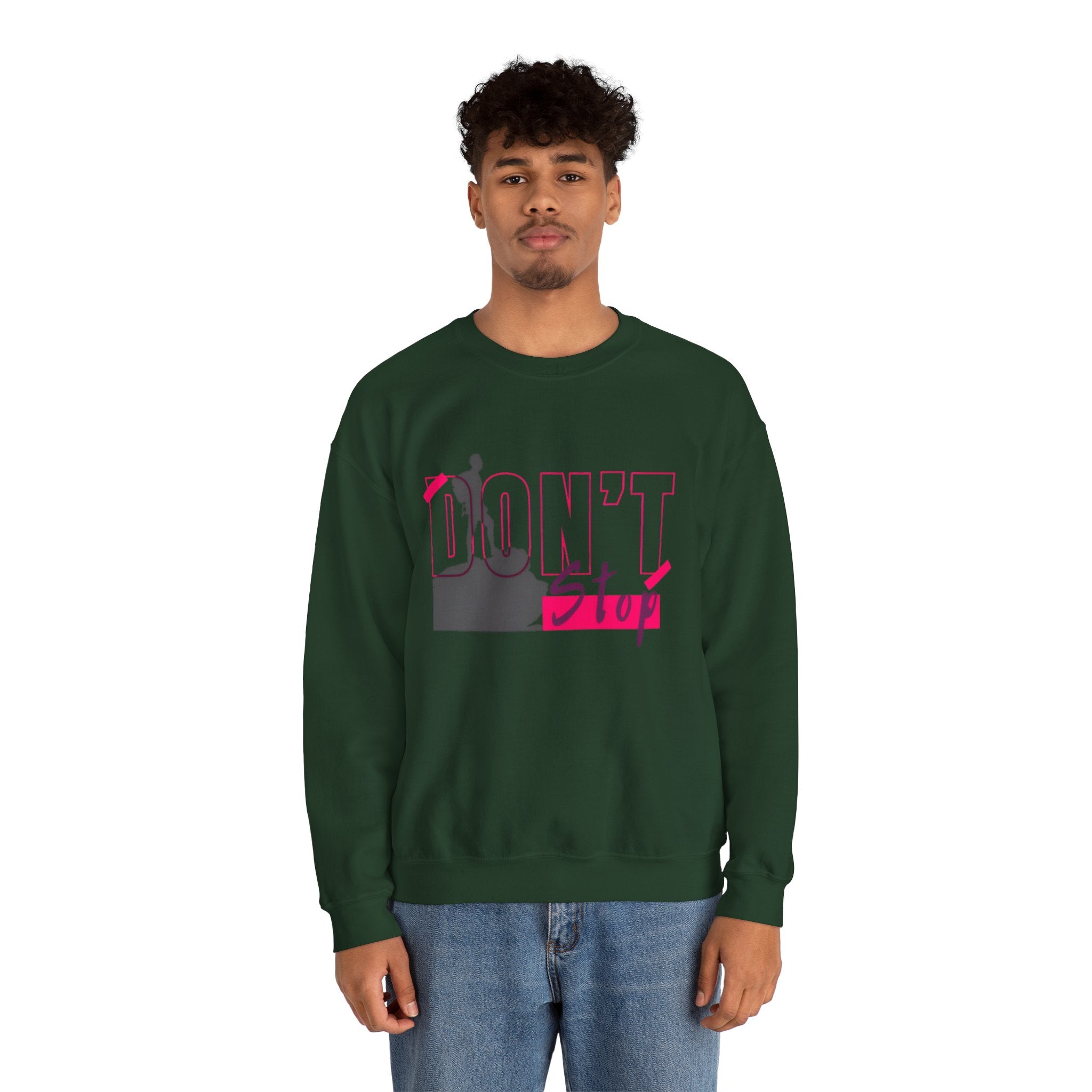 Don’t Stop Crewneck Sweatshirt — Motivational Hiker Graphic