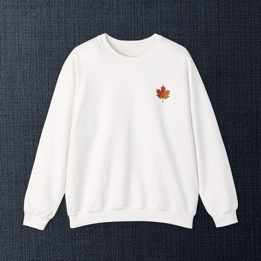 Autumn Maple Leaf Crewneck — Fall Season Botanical Graphic Sweatshirt