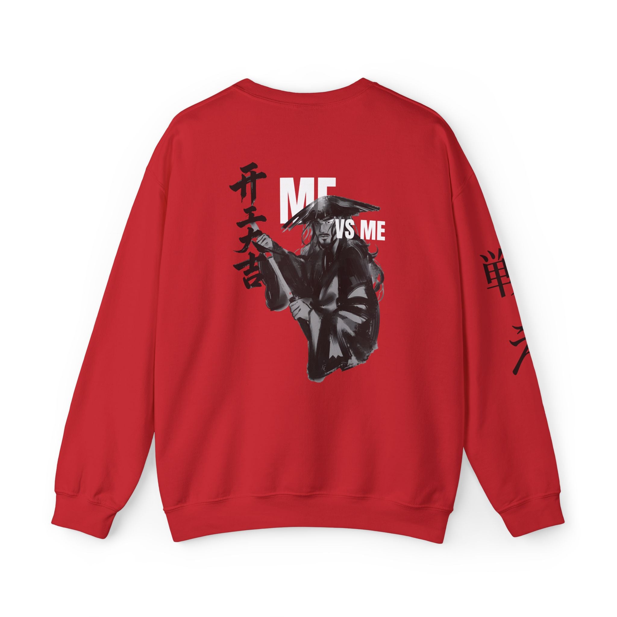Samurai Graphic Crewneck Sweatshirt — "ME vs ME" Zen Fighter Design