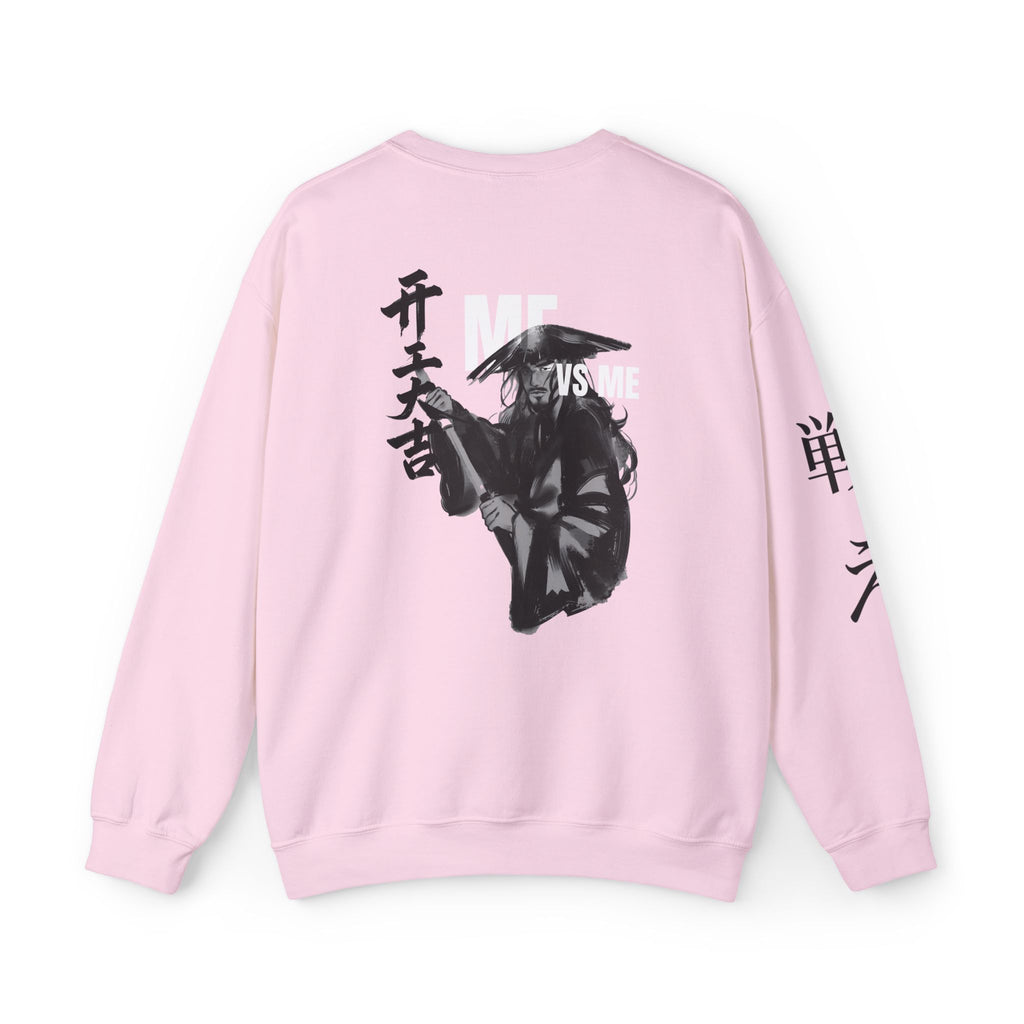 Samurai Graphic Crewneck Sweatshirt — "ME vs ME" Zen Fighter Design