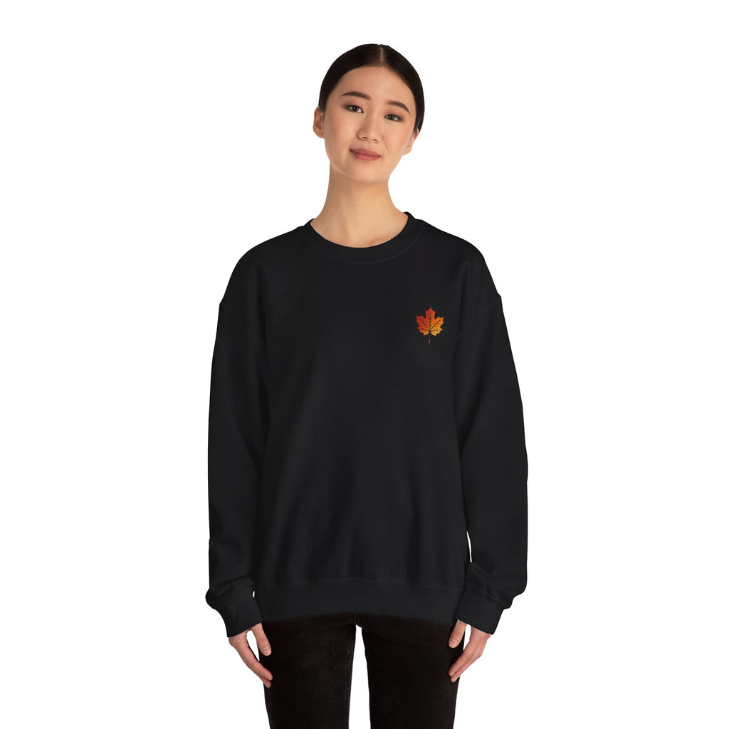Autumn Maple Leaf Crewneck — Fall Season Botanical Graphic Sweatshirt