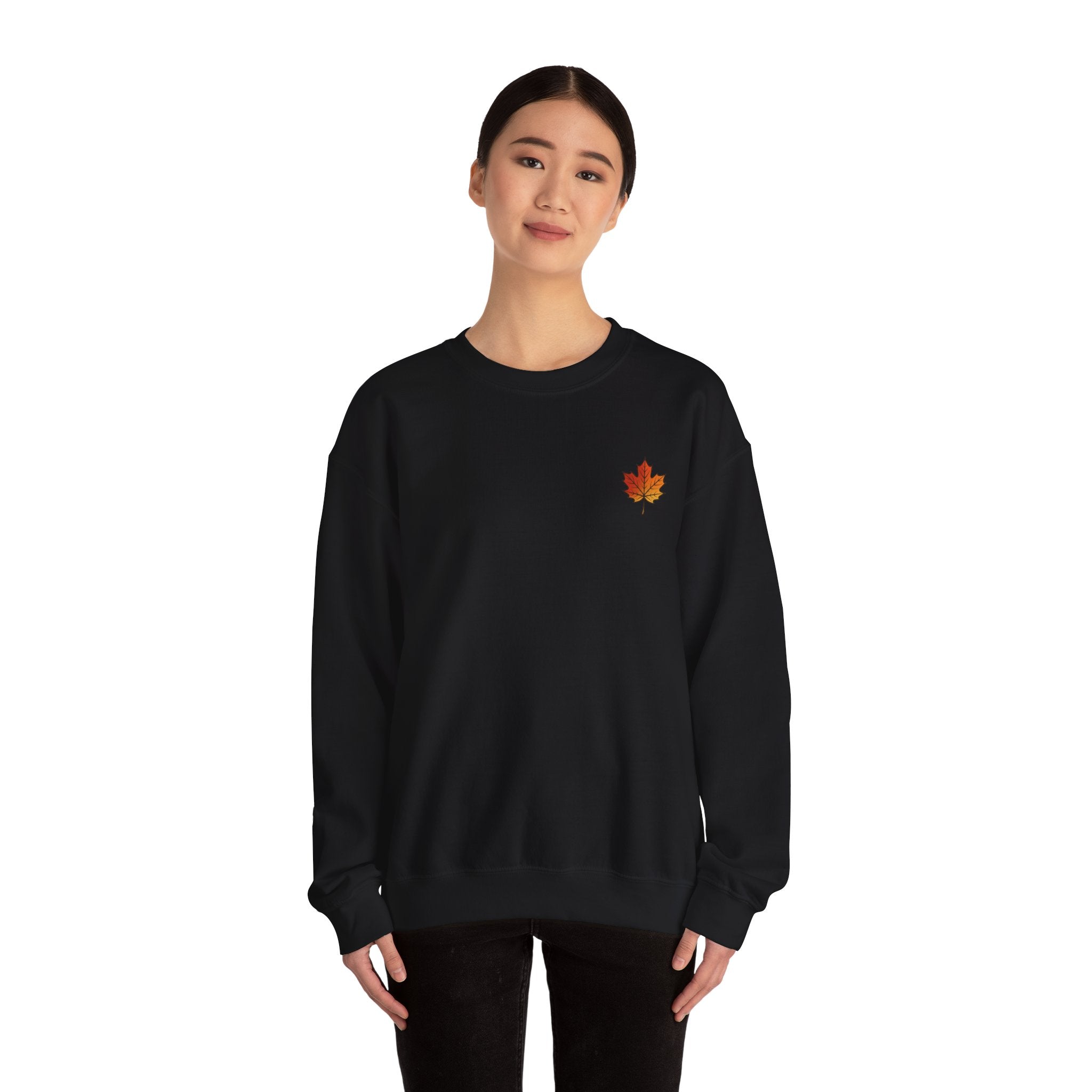 Autumn Maple Leaf Crewneck — Fall Season Botanical Graphic Sweatshirt