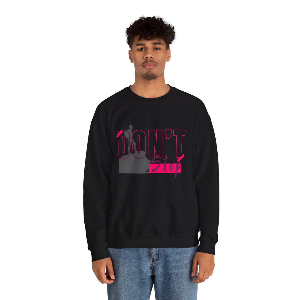 Don’t Stop Crewneck Sweatshirt — Motivational Hiker Graphic