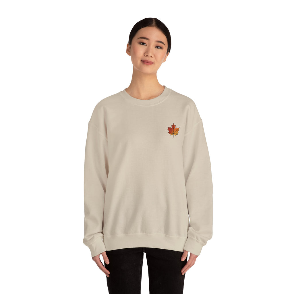Autumn Maple Leaf Crewneck — Fall Season Botanical Graphic Sweatshirt