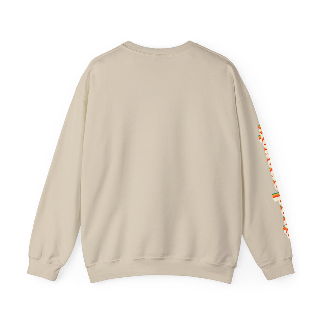Good Energy Crewneck — Retro Mountain Sunset Graphic Sweatshirt