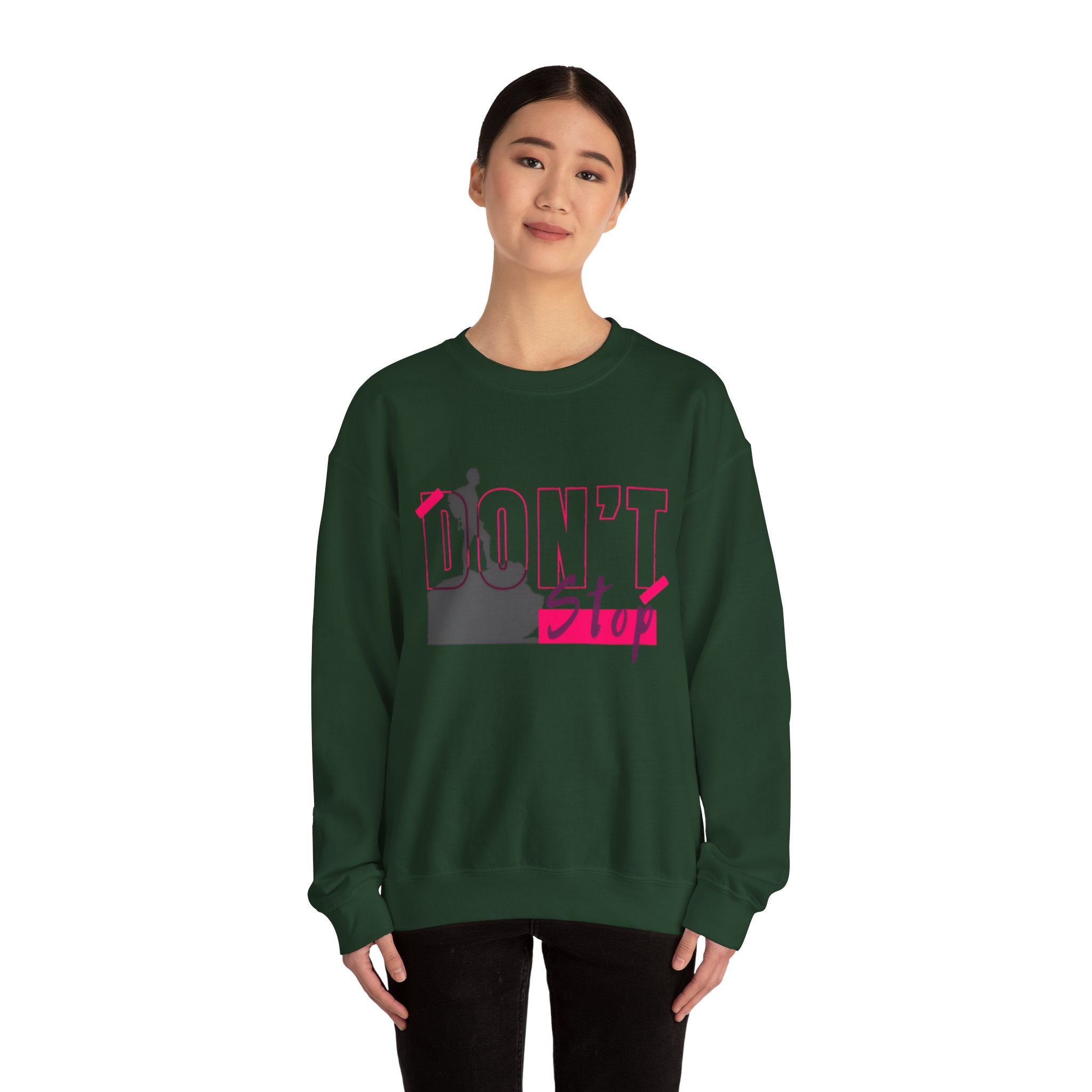 Don’t Stop Crewneck Sweatshirt — Motivational Hiker Graphic